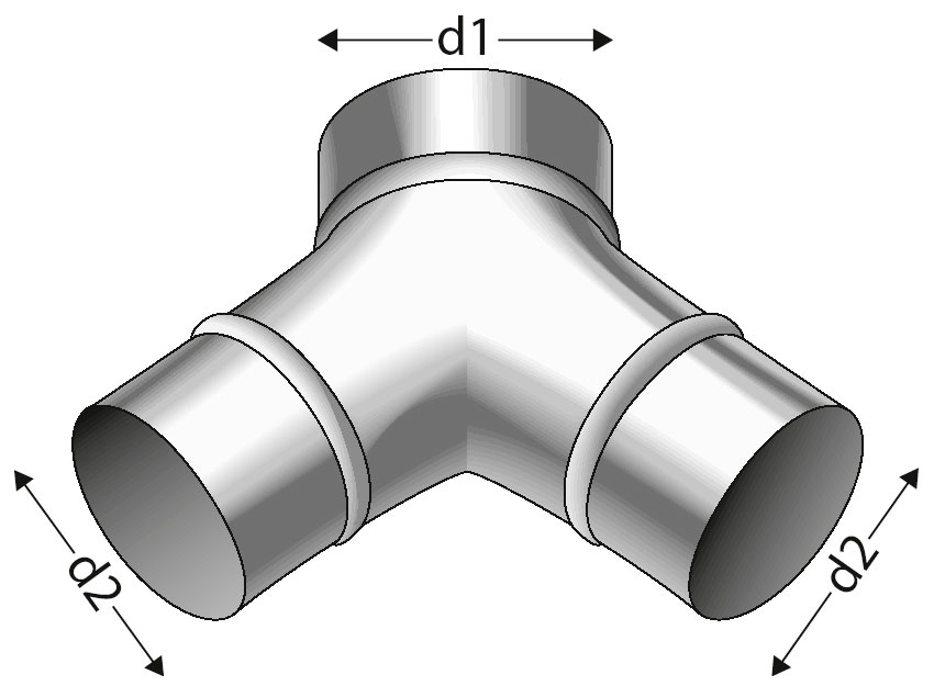 Zweiweg-Verteiler mit Gummidichtung 